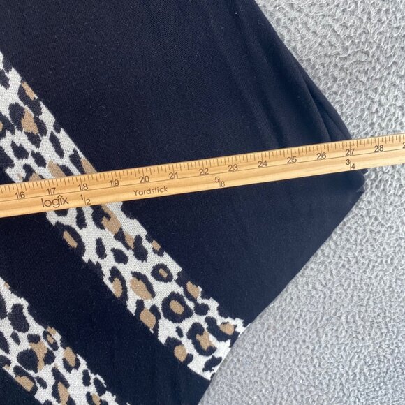 Chicos Sweater Womens Small Medium Black Leopard Print Detail Poncho Cowl Neck - Picture 7 of 9